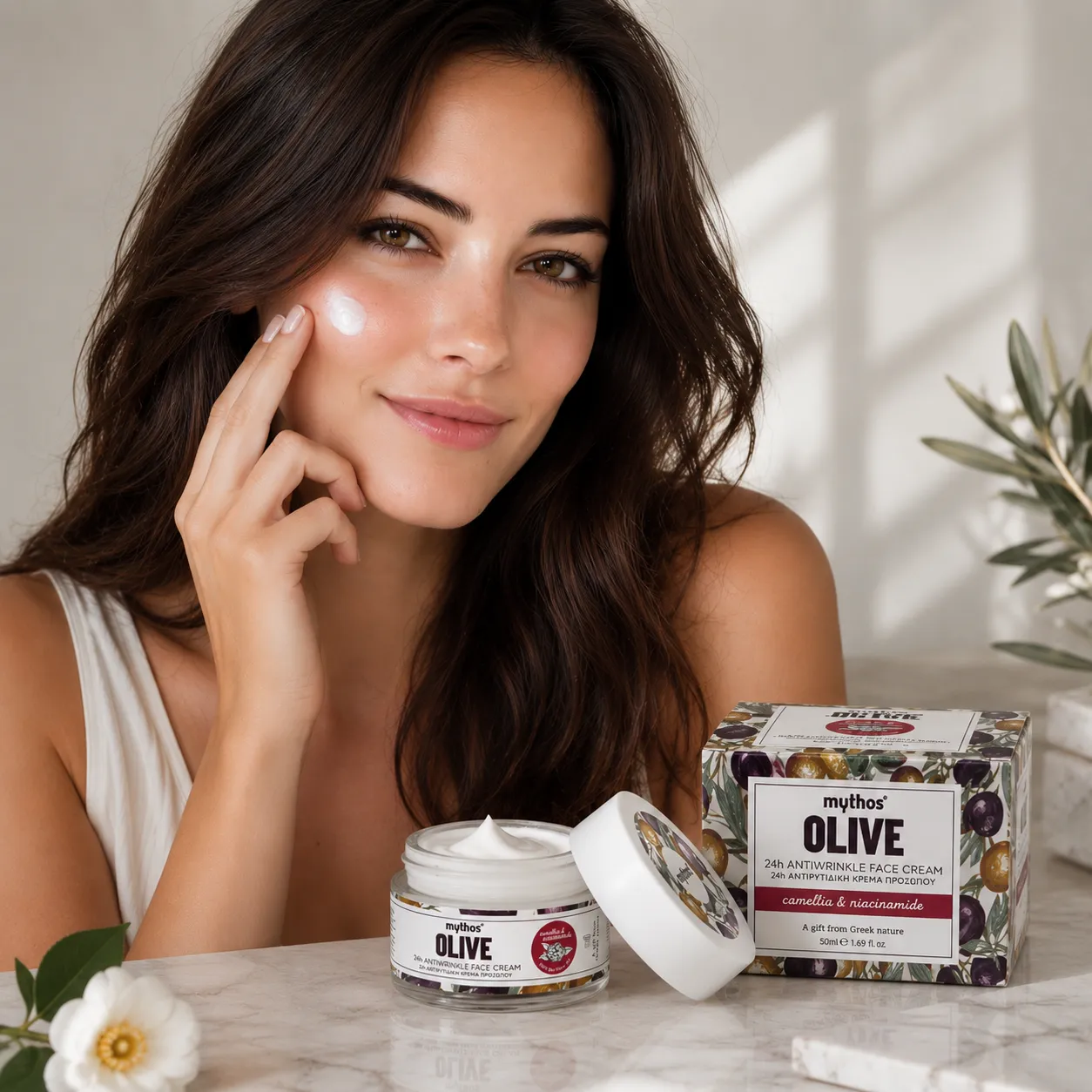 Mythos Olive 24h Antirimpel Gezichtscrème Camelia 50ml
