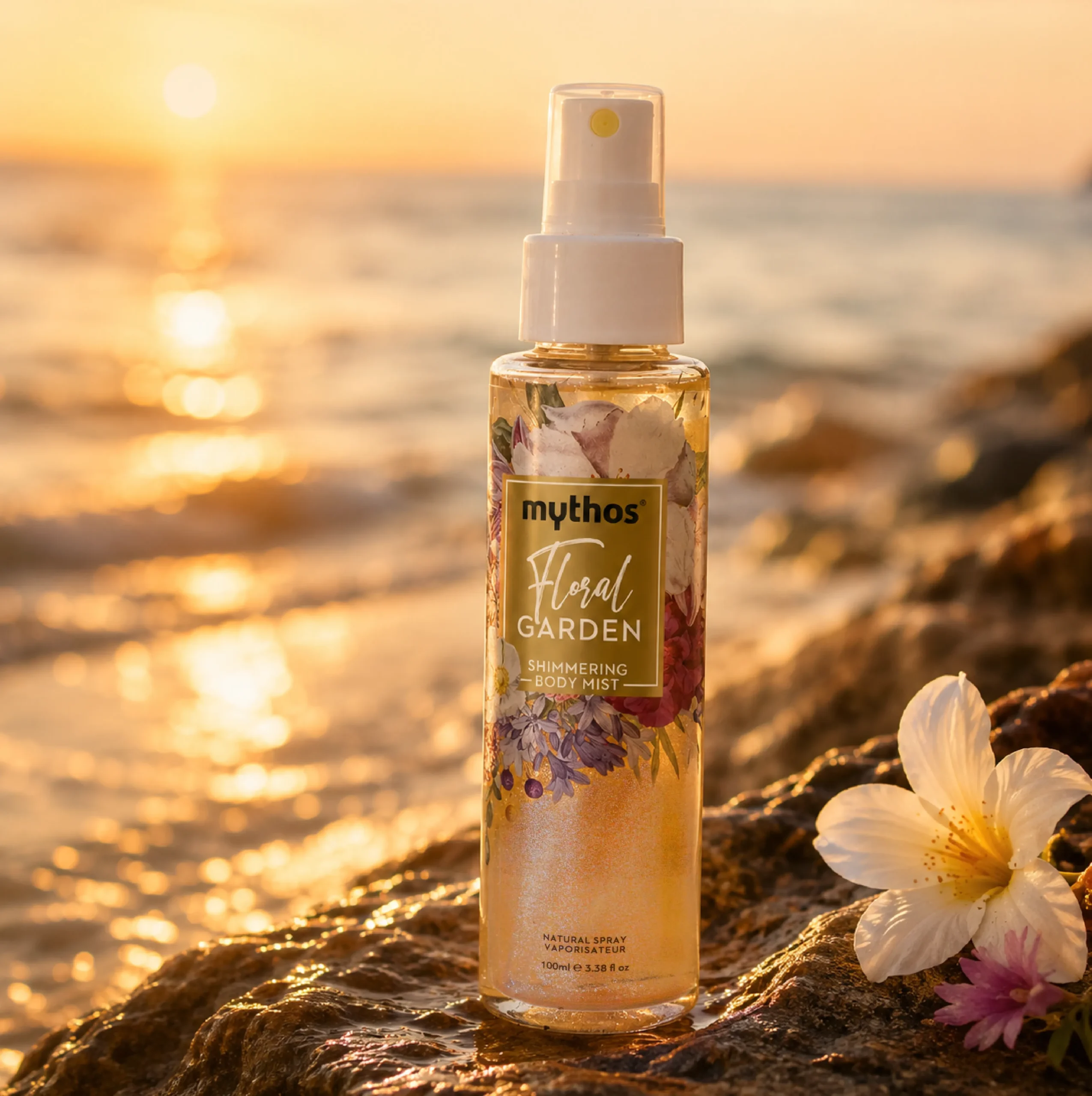 Mythos Shimmering Body Mist Floral Garden 100ml bloemengeur