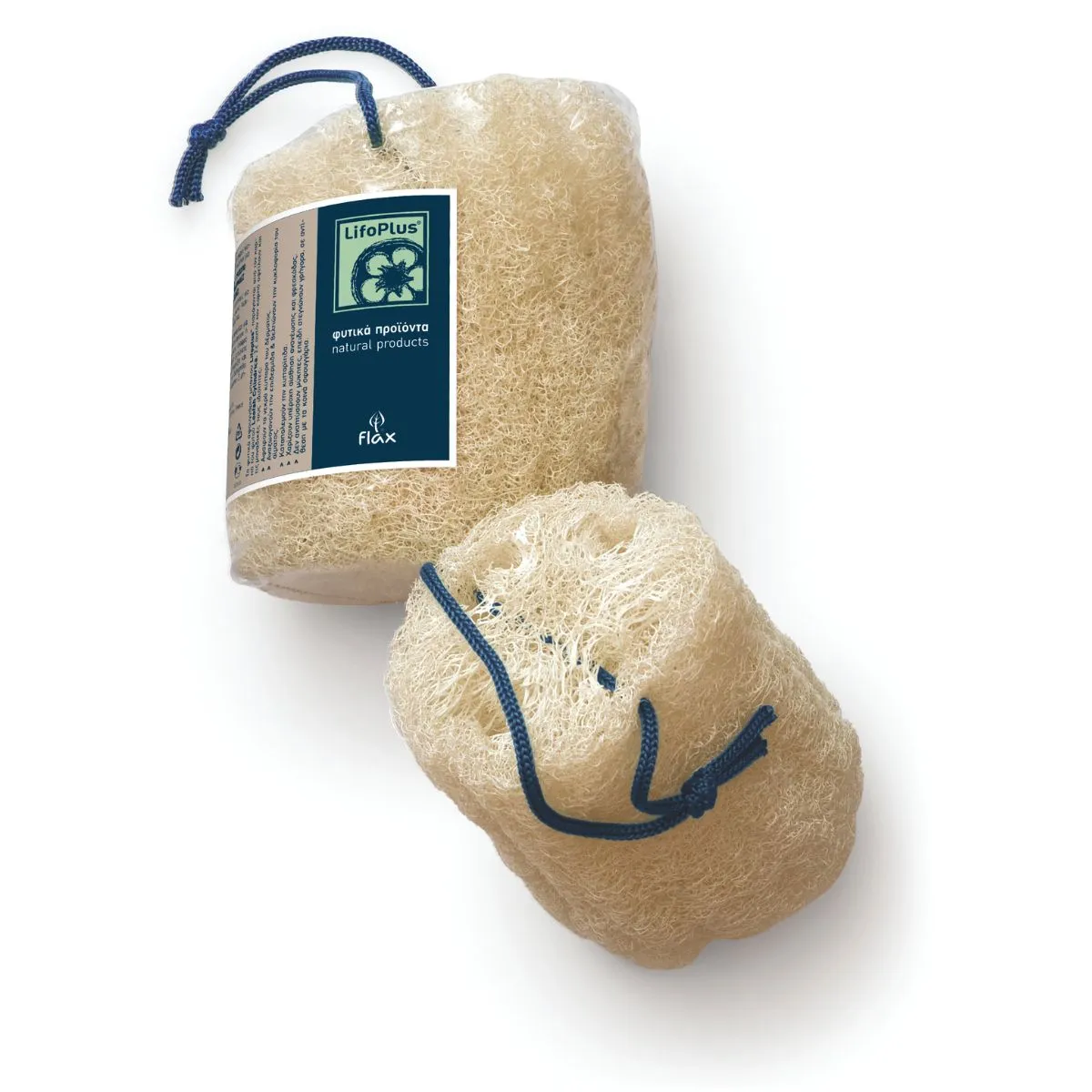 Lifoplus luffaspons onbewerkt small 12-13 cm met koord