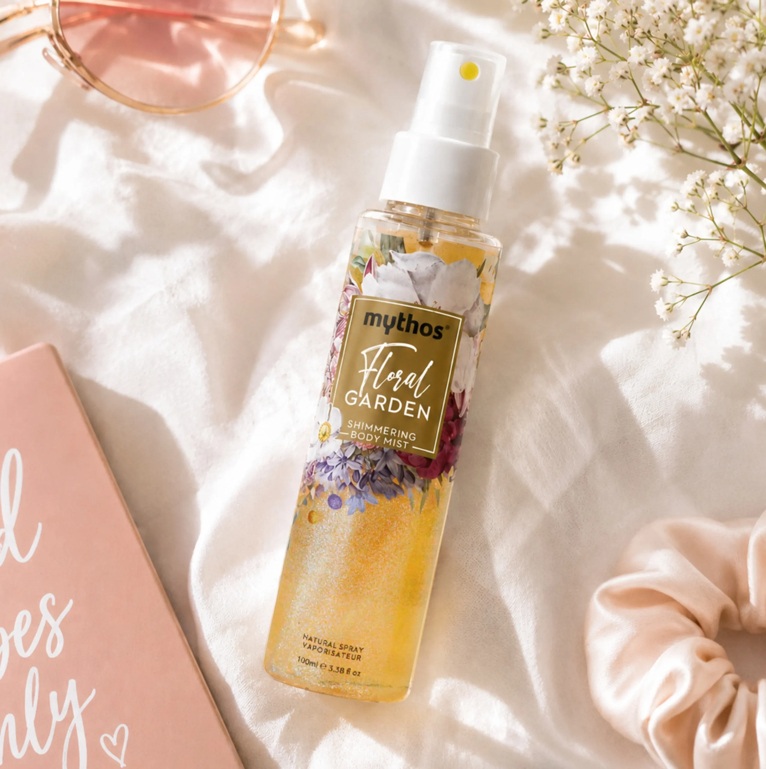 Mythos Shimmering Body Mist Floral Garden 100ml bloemengeur