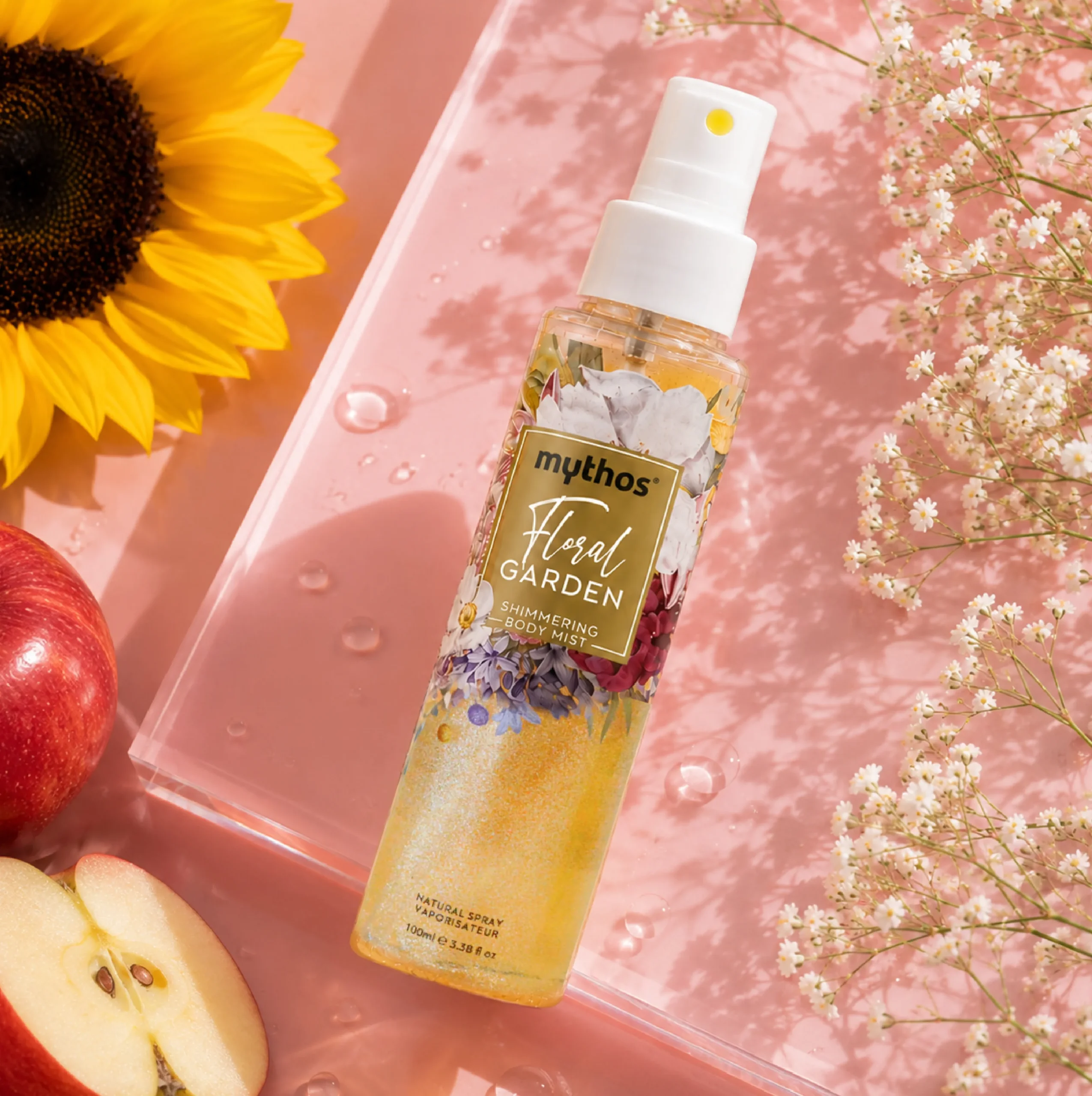Mythos Shimmering Body Mist Floral Garden 100ml bloemengeur