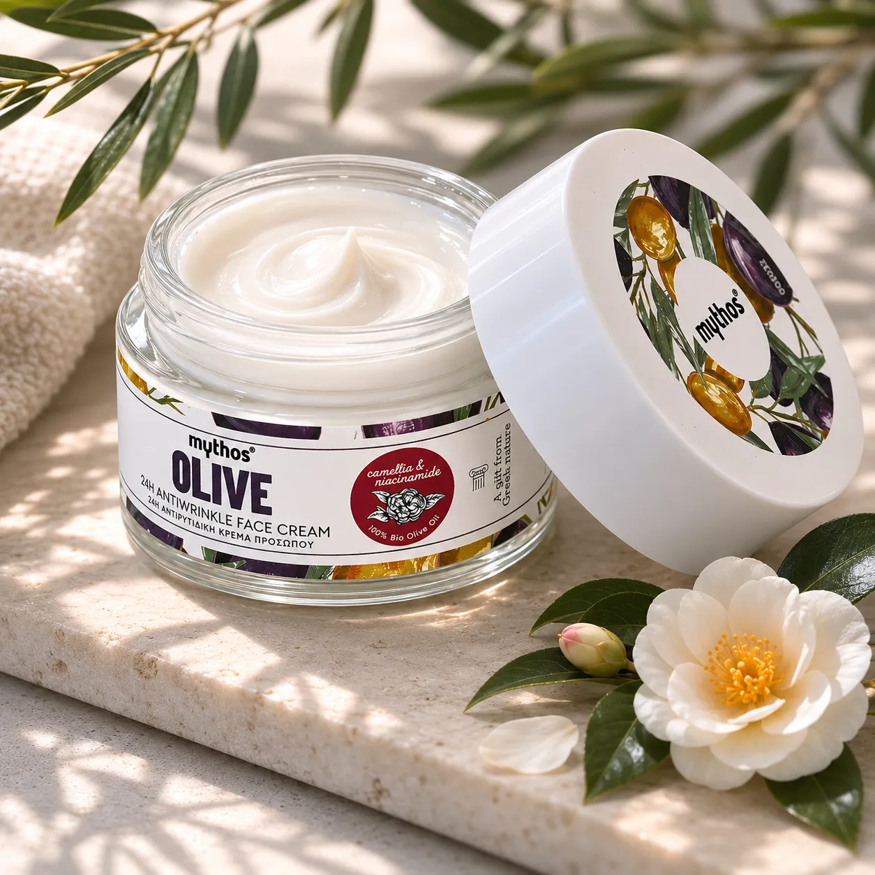 Mythos Olive 24h Antirimpel Gezichtscrème Camelia 50ml
