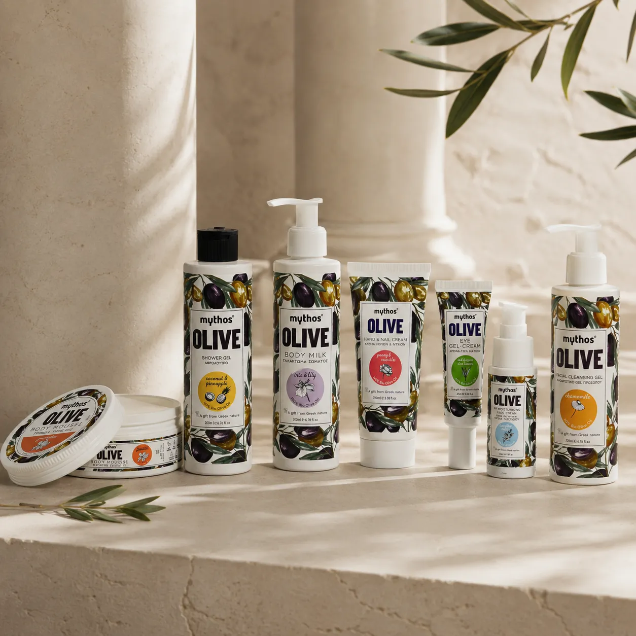 Mythos Olive handcrème vanille pioenroos 100ml olijfolie