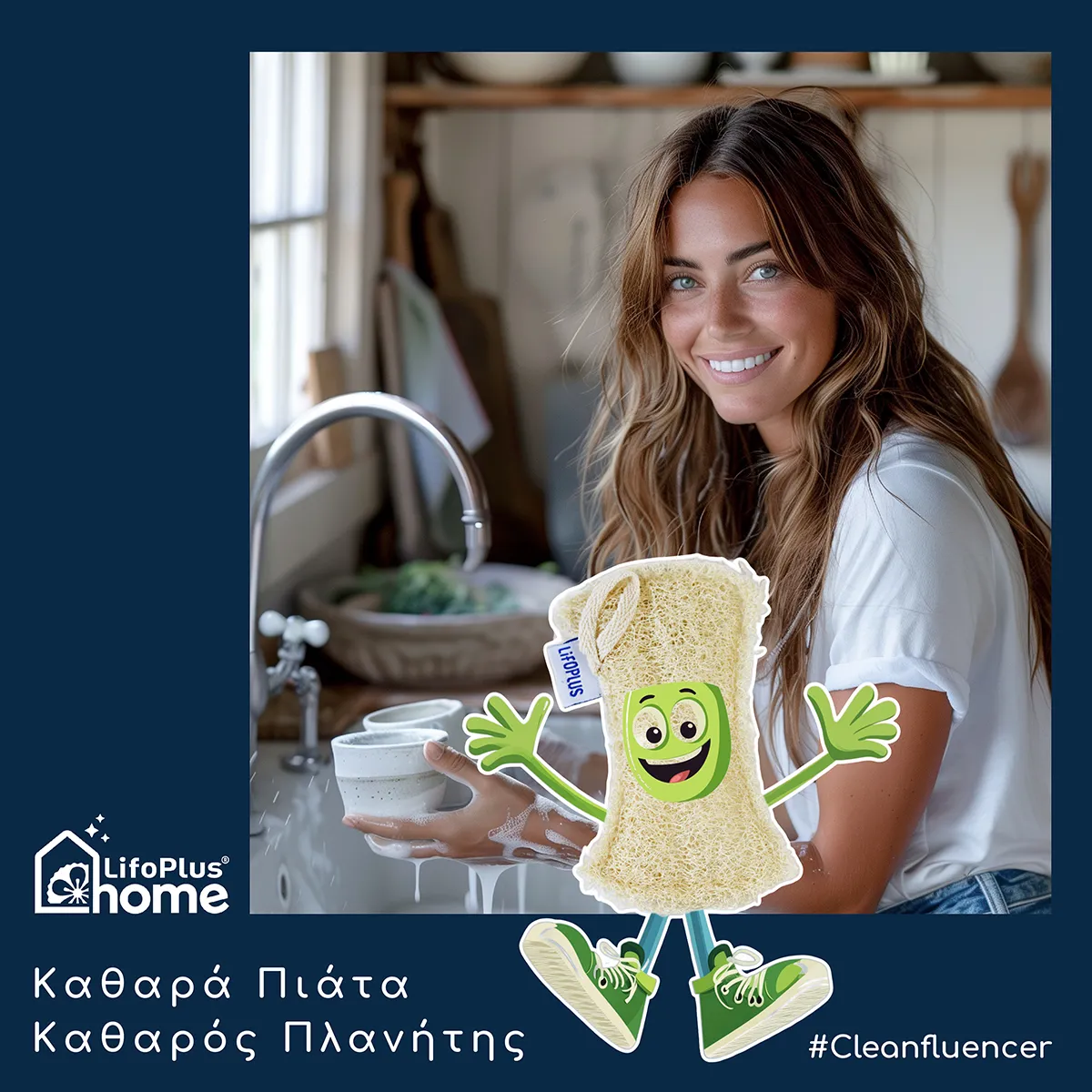 Lifoplus Home keukenspons loofah classic