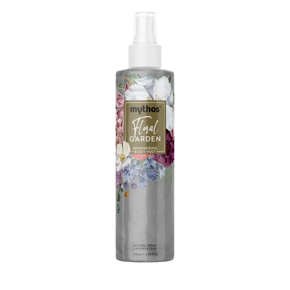 Mythos Shimmering Body Mist Floral Garden 100ml bloemengeur