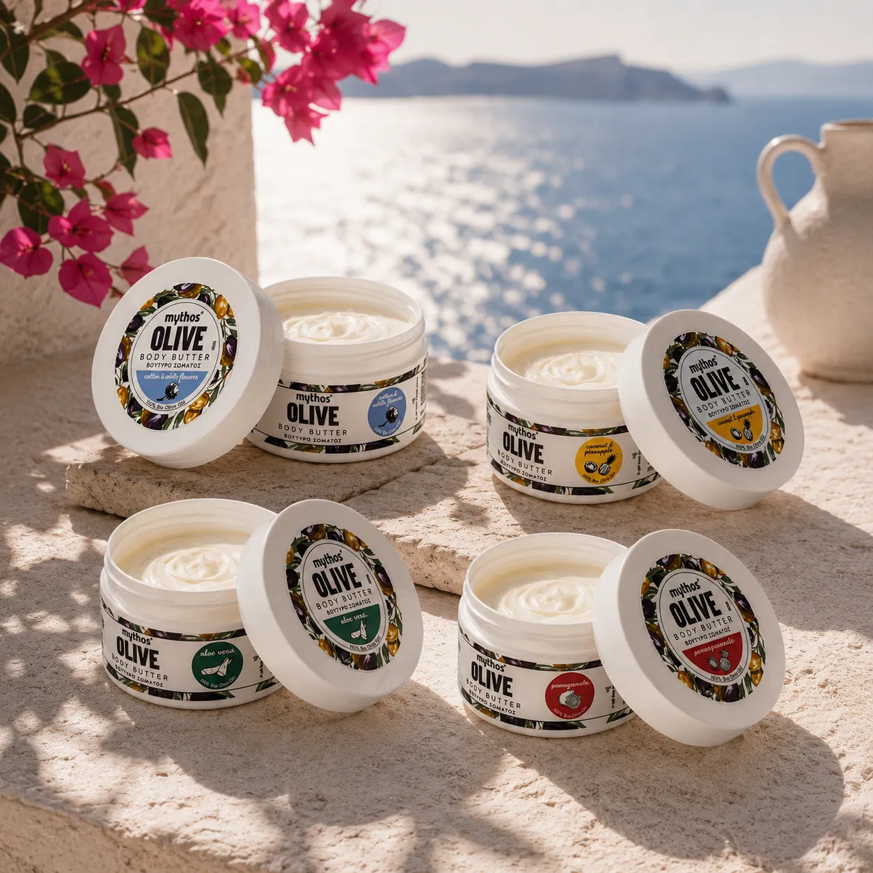 Mythos Olive bodybutter 200ml katoen witte bloemen