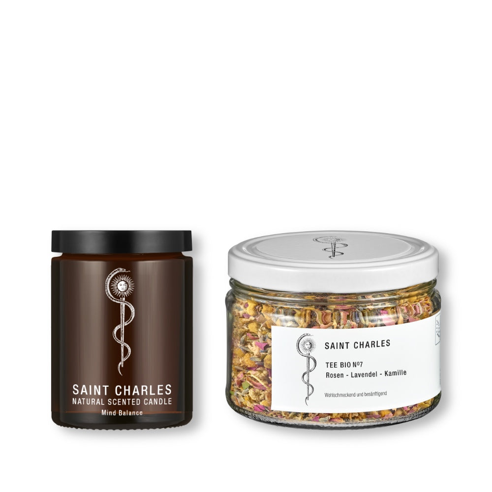 SAINT CHARLES Mindful Relaxation cadeauset kaars thee