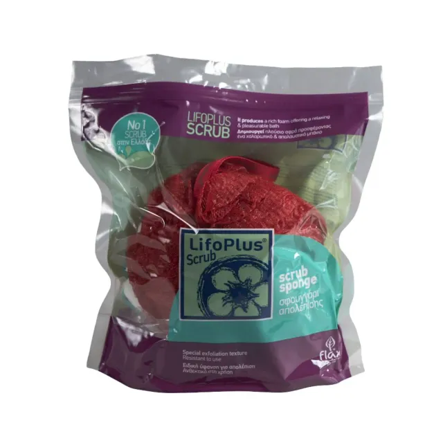 Lifoplus Scrub scrubspons rood exfoliërend