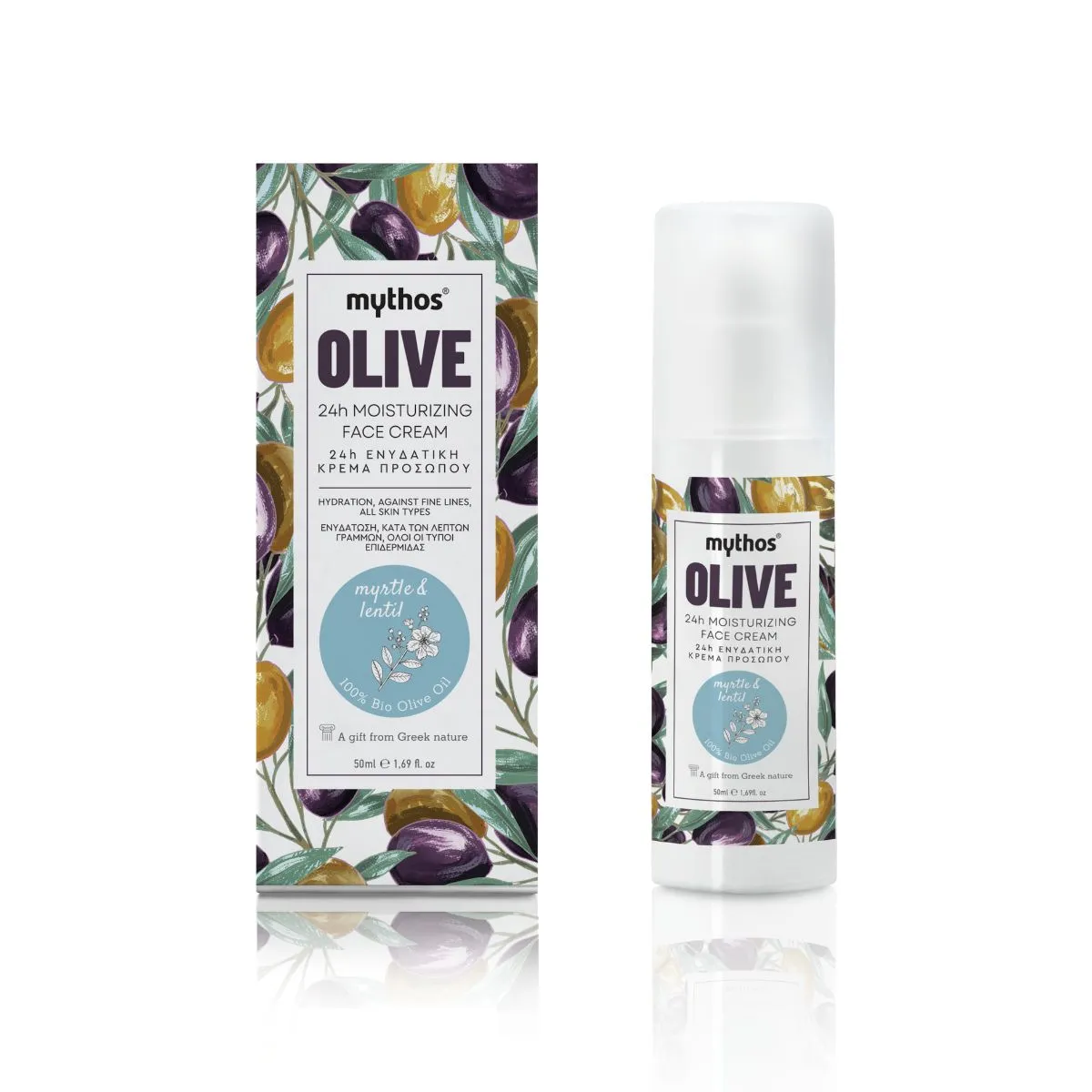 Mythos Olive bosbes-linzen gezichtscrème 50ml 24h
