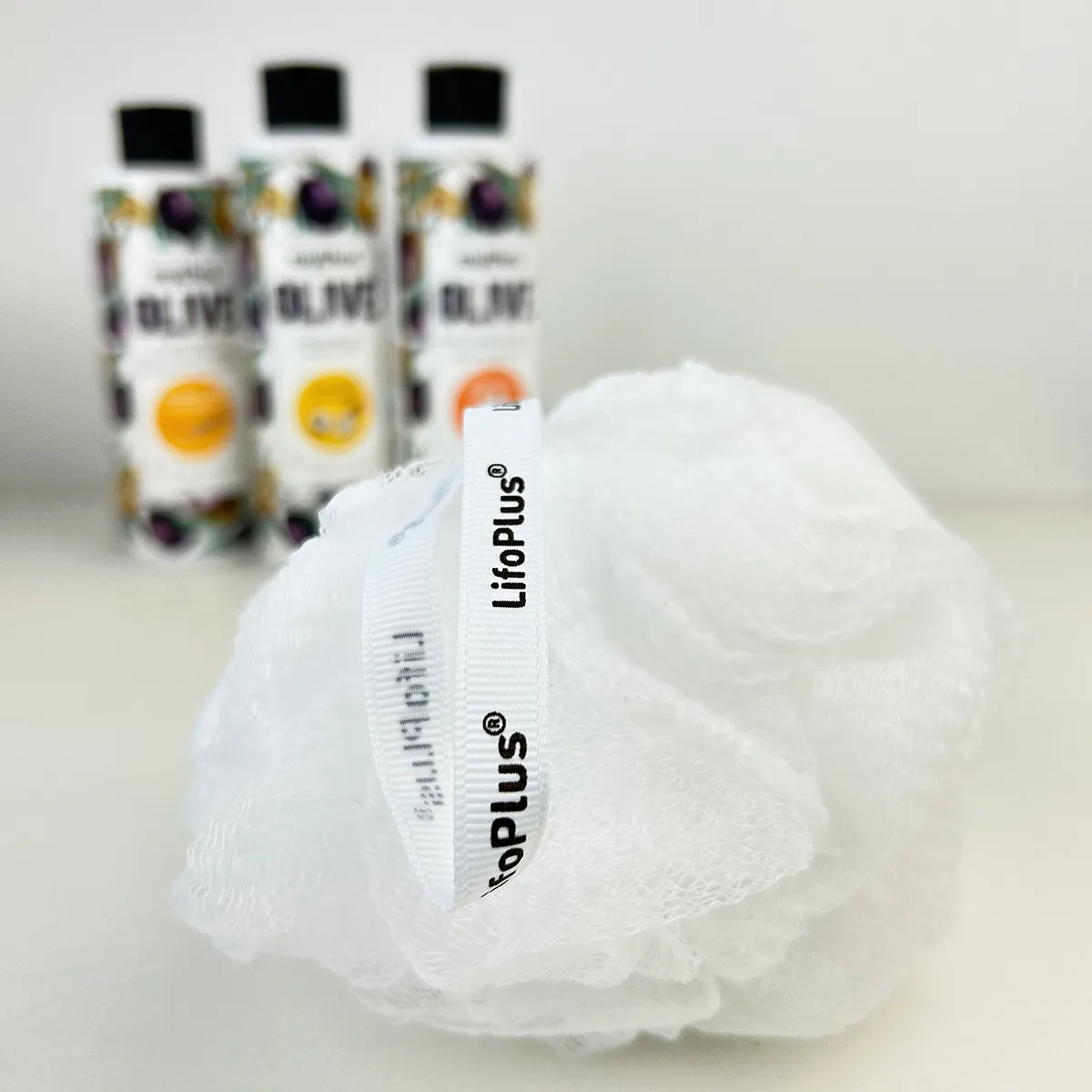 Lifoplus Scrub exfoliërende spons wit herbruikbaar