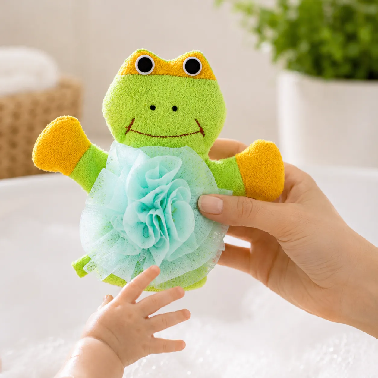 Lifoplus Groene Kikker babyspons katoen zacht