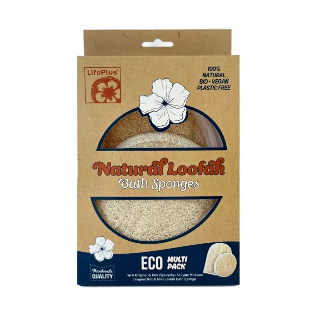 Lifoplus Eco luffaspons multi pack 2 stuks natuurlijk