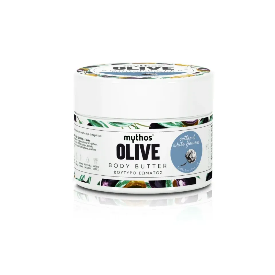 Mythos Olive bodybutter 200ml katoen witte bloemen