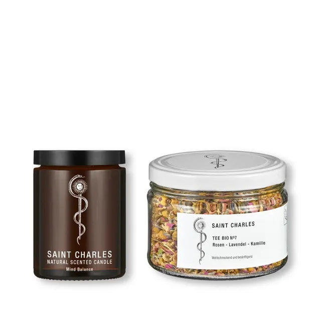 SAINT CHARLES Mindful Relaxation cadeauset kaars thee
