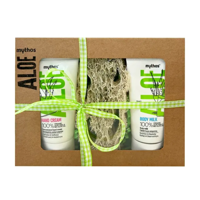 Mythos Aloe Cadeauset 3-delig met Bodymelk en Loofah