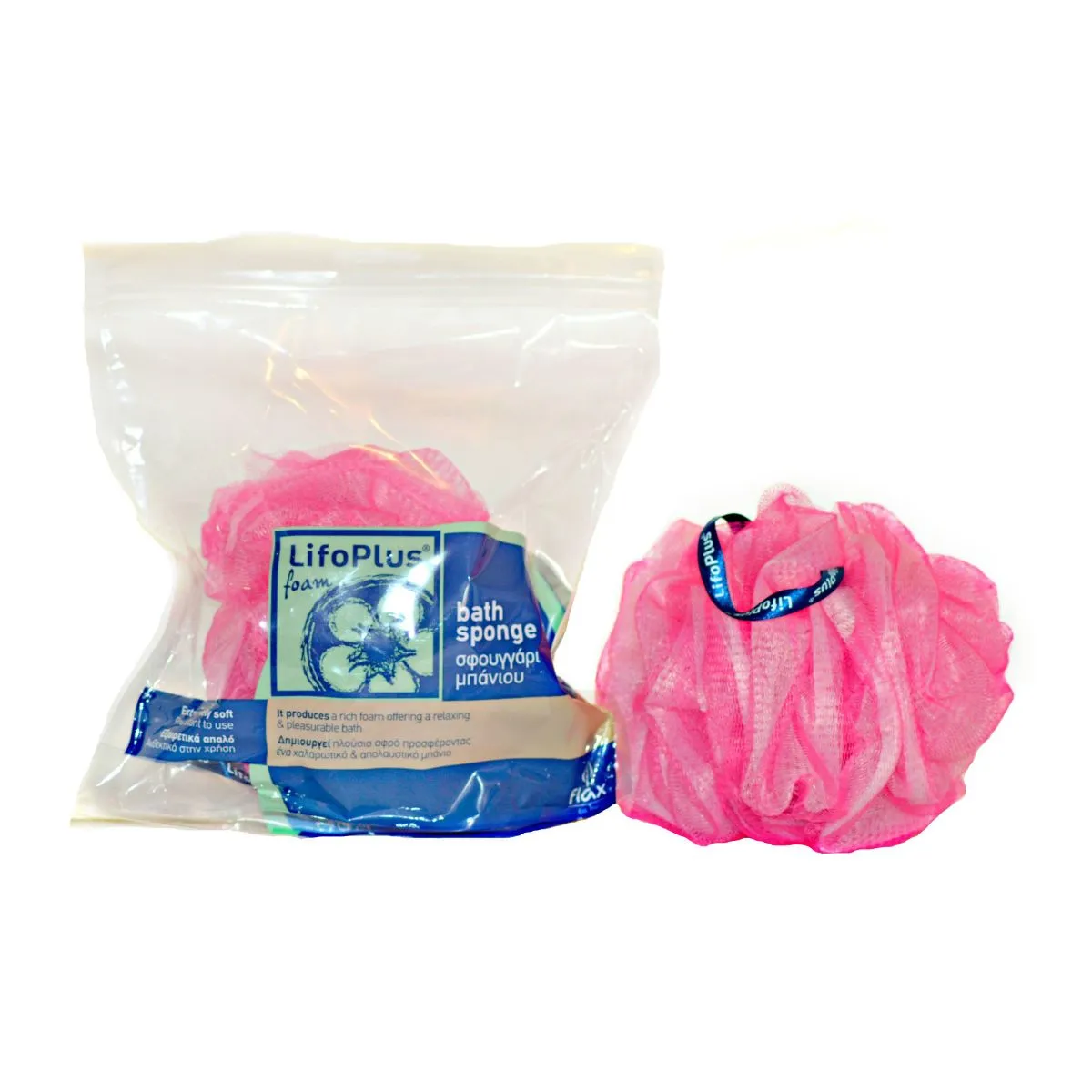 Lifoplus badspons tweekleurig fuchsia voor zachte huid